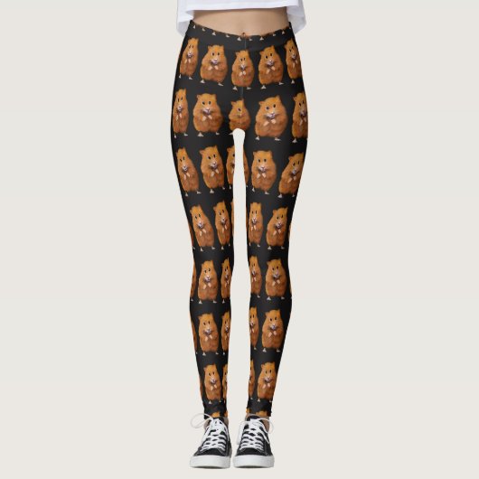 Cute Hamster Pattern, Original Hamster Art Leggings (Voorkant)