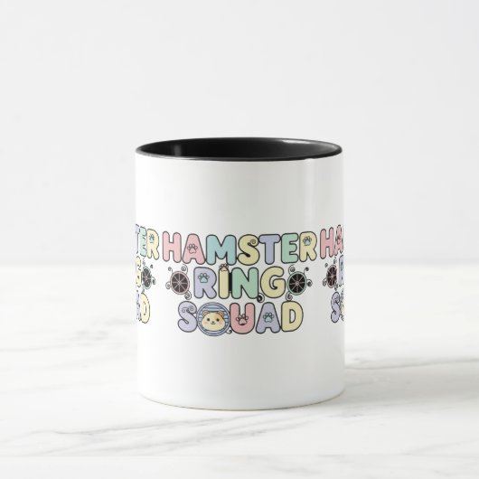 Cute Hamster Ring Squad Pastel Design Mok (Midden)