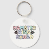 Cute Hamster Ring Squad Pastel Design Sleutelhanger (Voorkant)