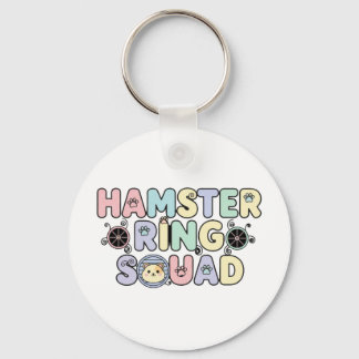 Cute Hamster Ring Squad Pastel Design Sleutelhanger