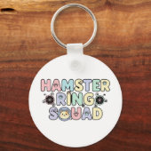 Cute Hamster Ring Squad Pastel Design Sleutelhanger (Voorkant)