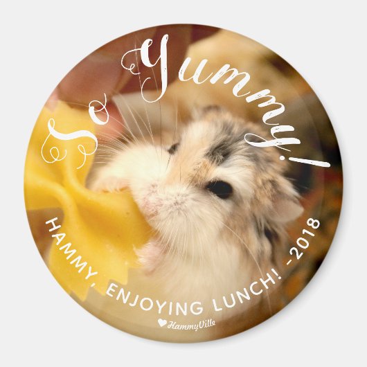 Cute Hamster So Yummy Magneet (Voorkant)