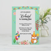 Cute Hamster ThUnited Kind Birthday Party Kaart (Staand voorkant)