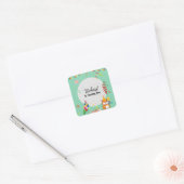 Cute Hamster ThUnited Kind Birthday Party Vierkante Sticker (Envelop)