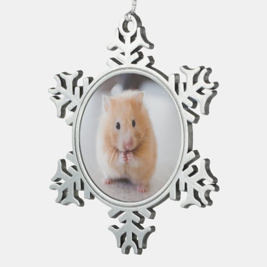 Cute hamster tin sneeuwvlok ornament (Rechts)