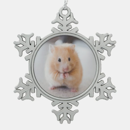 Cute hamster tin sneeuwvlok ornament (Voorkant)