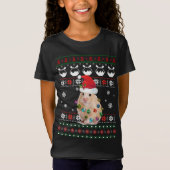 Cute Hamster Ugly Sweater Kerstlight Pajama G T-shirt (Voorkant)