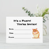 Cute hamster-uitnodiging kaart (Staand voorkant)