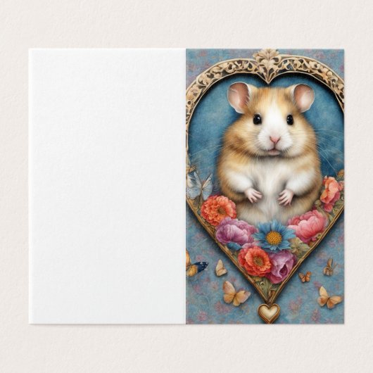Cute Hamster Valentine's Day Kaart (Buitenkant ongevouwen)