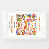 Cute Hamster Verjaardagsfeestje | Kinderen Hamster Spandoek (Horizontaal)