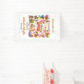 Cute Hamster Verjaardagsfeestje | Kinderen Hamster Spandoek (Insitu)