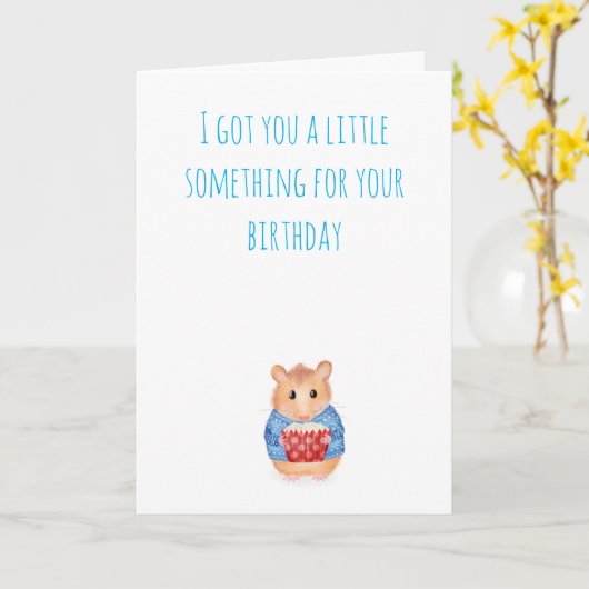 Cute hamster verjaardagskaart kaart (Gele Bloem)