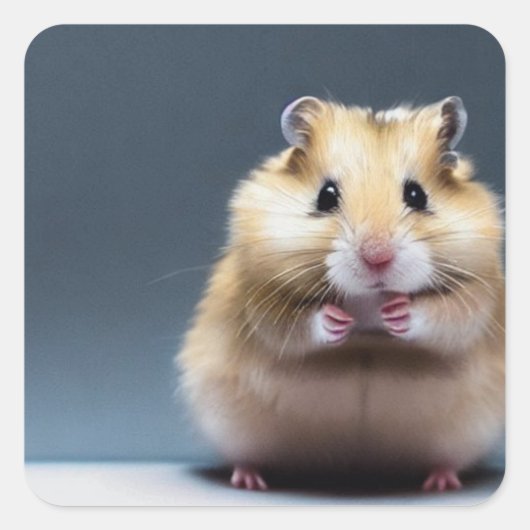 Cute Hamster Vierkante Sticker (Voorkant)
