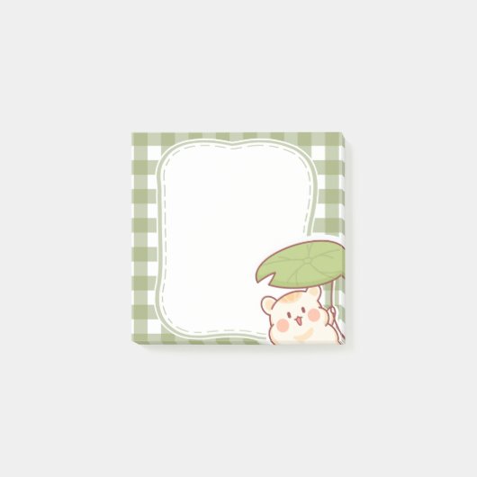 Cute Hamster with Lotus Leaf Frame Post-it® Notes (Voorkant)
