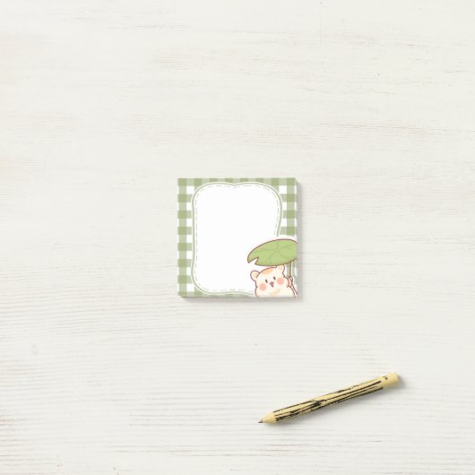 Cute Hamster with Lotus Leaf Frame Post-it® Notes (Op bureau)