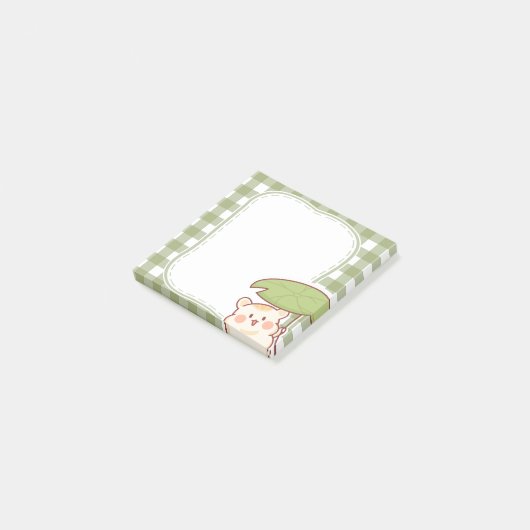 Cute Hamster with Lotus Leaf Frame Post-it® Notes (Schuin)