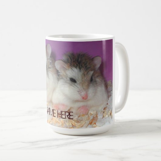 Cute Hamsters in Love Mok met naam (Voorkant rechts)