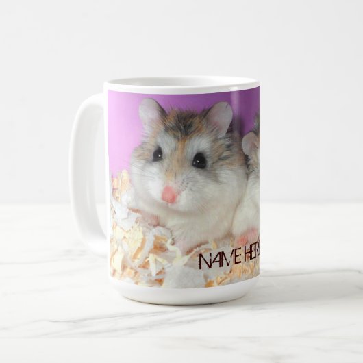 Cute Hamsters in Love Mok met naam (Voorkant links)