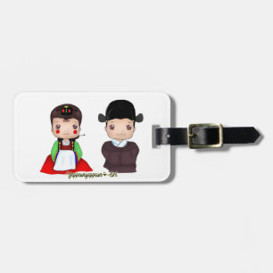 Cute Hanbok echtpaar Bagagelabel