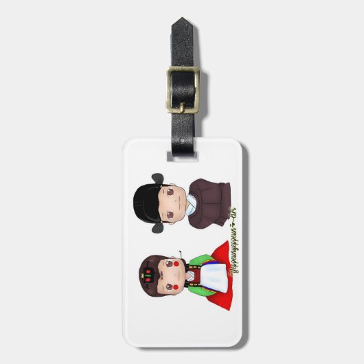 Cute Hanbok echtpaar Bagagelabel (Voorkant verticaal)