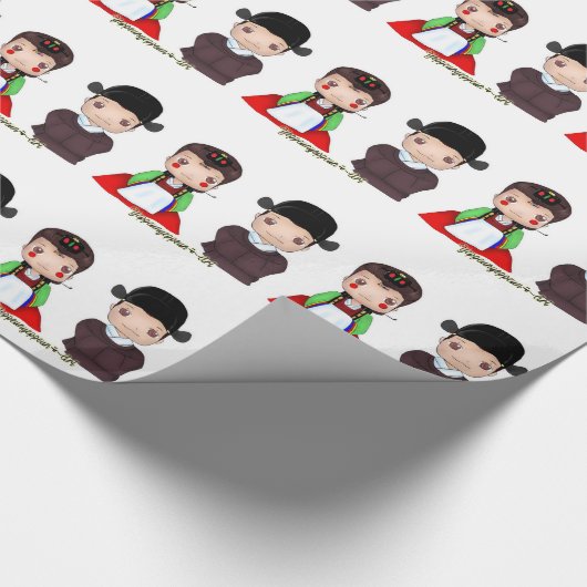 Cute Hanbok echtpaar Cadeaupapier (Hoek)
