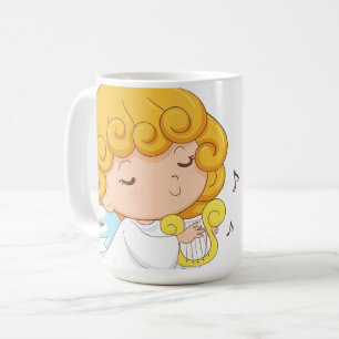 Cute Hand cartoon Angel girl Koffiemok