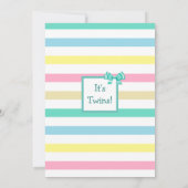 Cute Hand-draw Boy and Girl Twins Baby shower Kaart (Achterkant)