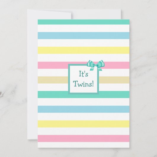 Cute Hand-draw Boy and Girl Twins Baby shower Kaart (Achterkant)