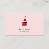 Cute Hand draw Cupcake bakkerroze Visitekaartje (Voorkant)