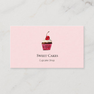 Cute Hand draw Cupcake bakkerroze Visitekaartje