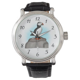 Cute Hand draw Puffin Horloge
