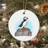 Cute Hand draw Puffin Keramisch Ornament