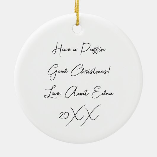 Cute Hand draw Puffin Keramisch Ornament (Achterkant)