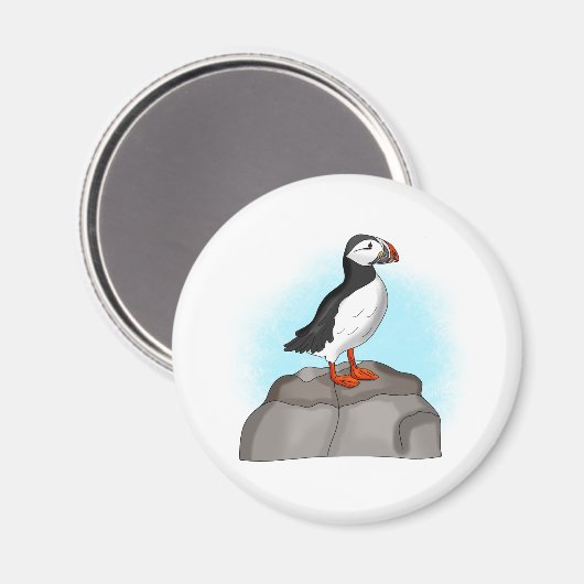 Cute Hand draw Puffin Magneet (Voorkant / Achterkant)