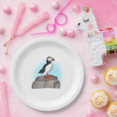 Cute Hand draw Puffin Papieren Bordje (Feest)