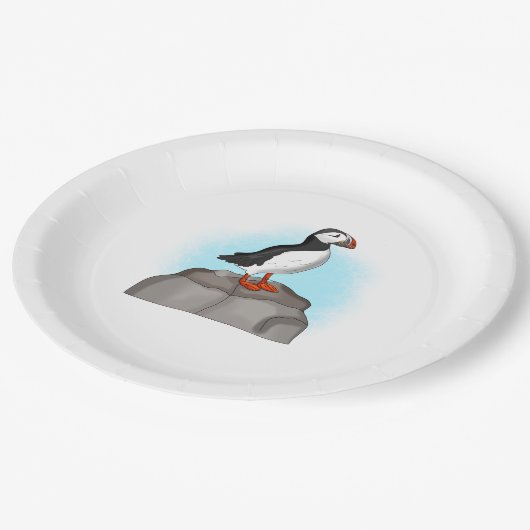 Cute Hand draw Puffin Papieren Bordje (Gekanteld)