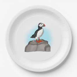 Cute Hand draw Puffin Papieren Bordje