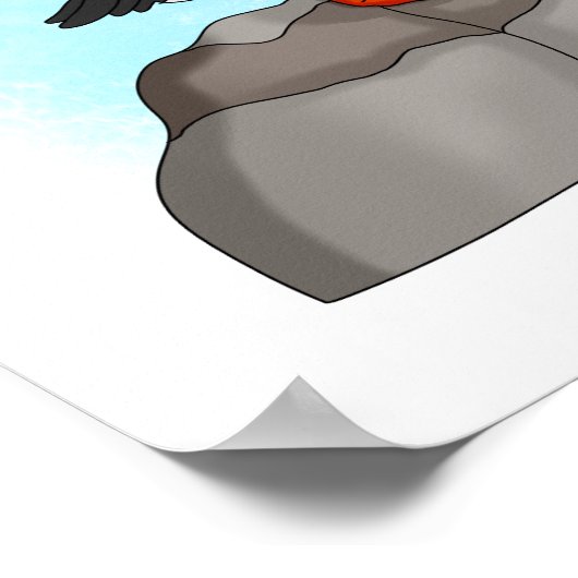 Cute Hand draw Puffin Poster (Hoek)