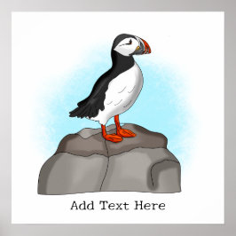 Cute Hand draw Puffin Poster