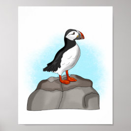 Cute Hand draw Puffin Poster