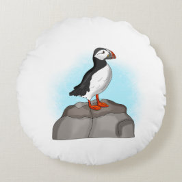 Cute Hand draw Puffin Rond Kussen