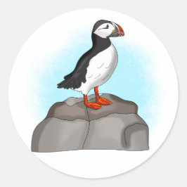 Cute Hand draw Puffin Ronde Sticker