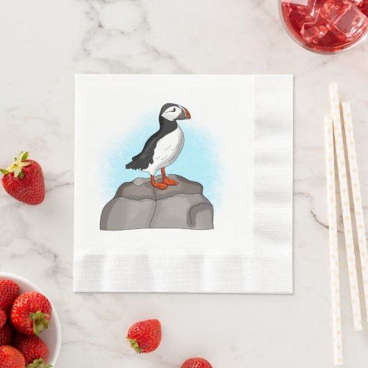 Cute Hand draw Puffin Servet (Insitu)