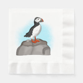 Cute Hand draw Puffin Servet