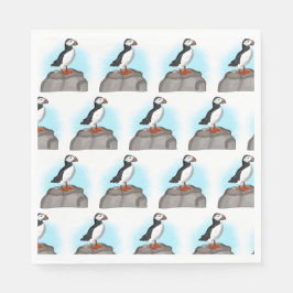 Cute Hand draw Puffin Servet