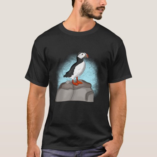 Cute Hand draw Puffin T-shirt (Voorkant)