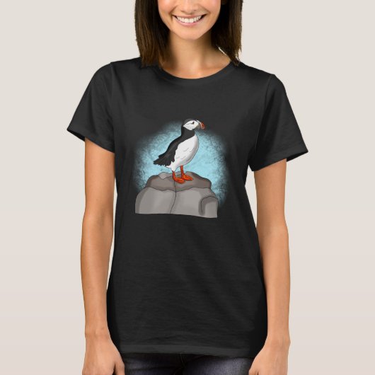Cute Hand draw Puffin T-shirt (Voorkant)