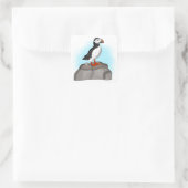 Cute Hand draw Puffin Vierkante Sticker (Tas)