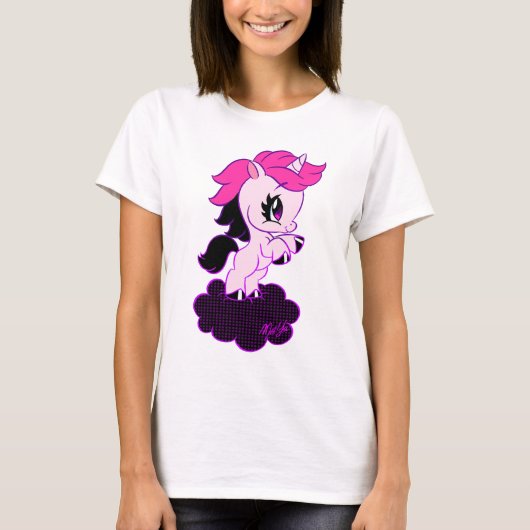 Cute Hand draw Unicorn Dames T-shirt (Voorkant)