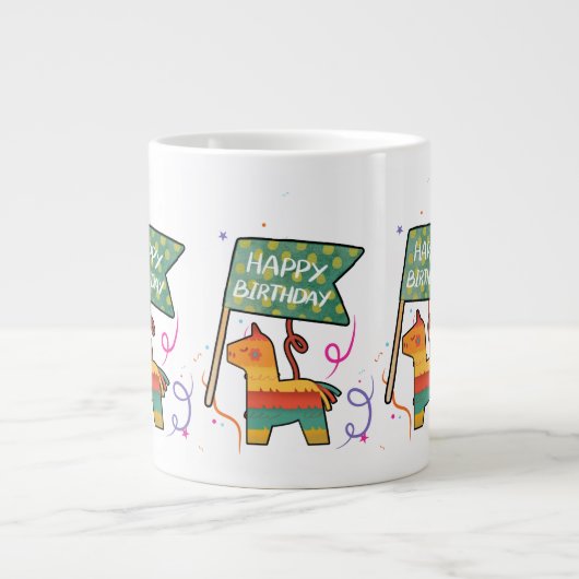 Cute Hand-Drawn Birthday  Grote Koffiekop (Voorkant)